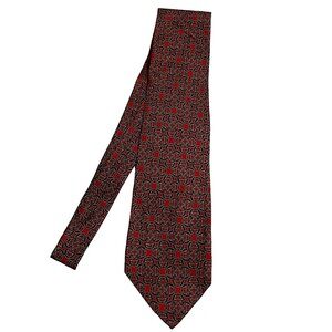 Harold's Vintage Red White & Navy Print Silk Tie
